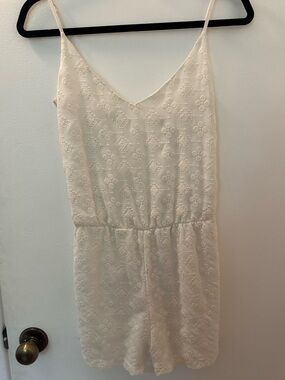 Zara Cream Spaghetti-Strap Mini Romper